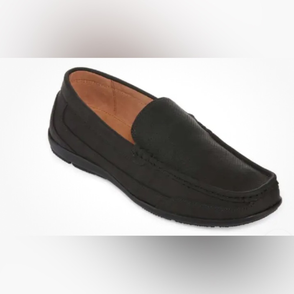 JF J.Ferrar Memory Foam Black Nunuck Loafers Comfortable Shoes 9